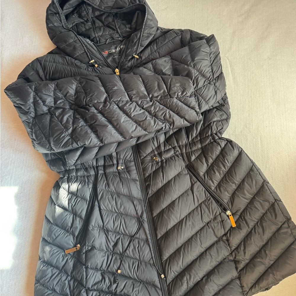 Black Quilted Hooded Jacket